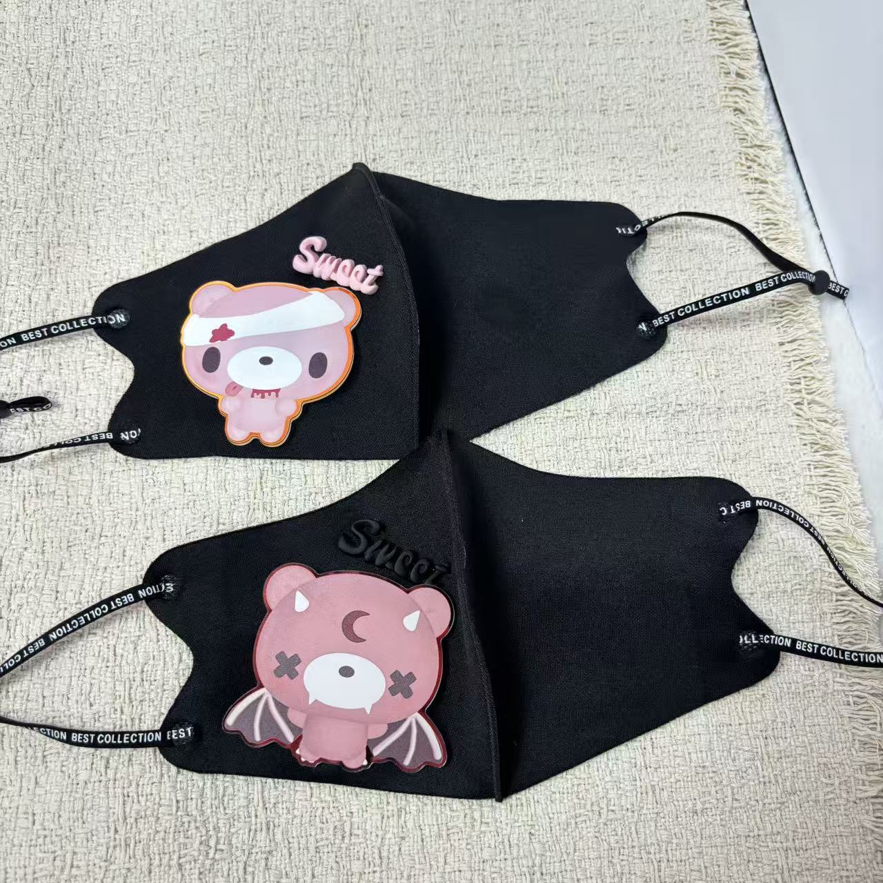 Cute Cartoon Bear Cloth Face M - Cloth Face Mask Washable ulasan dan harga