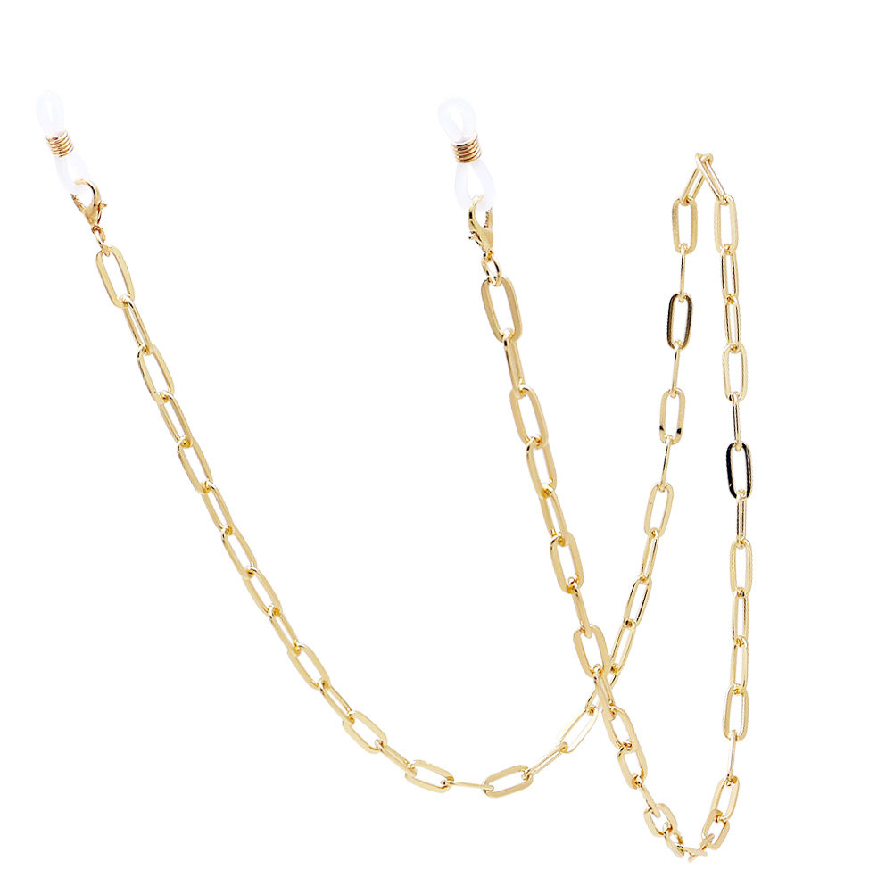 Gold Paperclip Link Mask Lanya - Mask Chain Holder ulasan dan harga