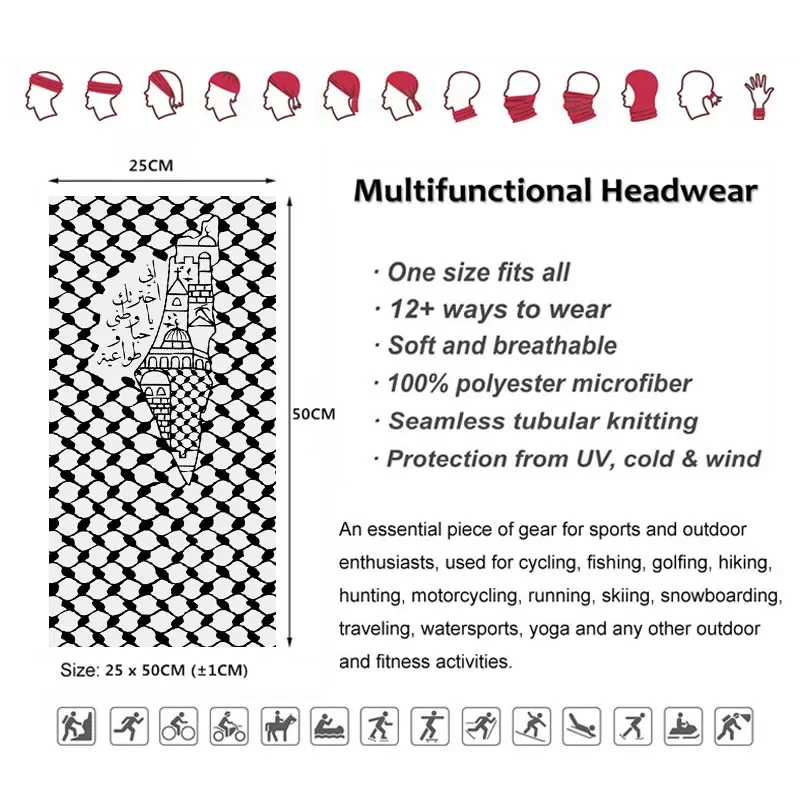 Arabic Calligraphy Bandana Fol - Neck Gaiter Face Cover ulasan dan harga